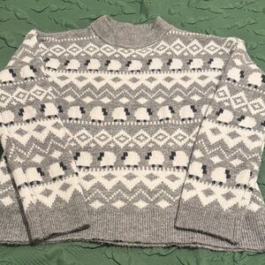 Jules & Leopold Gray and White Patterned Sweater